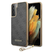 Заредете изображение във визуализатора на галерията – Оригинален гръб Guess за samsung s21 plus (4g charms collection  / grey) - TopMag
