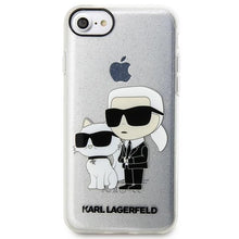 Заредете изображение във визуализатора на галерията – Karl Lagerfeld KLHCI8HNKCTGT iPhone 7/8/ SE 2020 / SE 2022 transparent hardcase Gliter Karl&amp;Choupette

