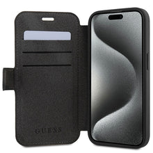Заредете изображение във визуализатора на галерията – Original Case GUESS book 4G Metal Logo GUBKP15S4GMGGR for Iphone 13/14/15 grey
