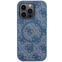 Заредете изображение във визуализатора на галерията – Original faceplate case GUESS GUHMP15LG4GFRB for iPhone 15 Pro (Magsafe / 4G Ring classic logo / blue)
