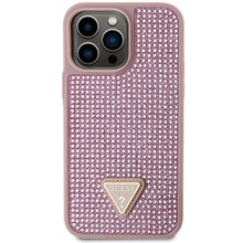 Заредете изображение във визуализатора на галерията – Original Case GUESS Rhinestone Triangle hardcase GUHCP14XHDGTPP for Iphone 14 Pro Max pink
