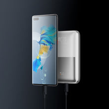 Заредете изображение във визуализатора на галерията – Baseus Baseus Pro 20000mAh 22.5W white powerbank with USB Type A - USB Type C 3A 0.3m cable (PPBD040302)
