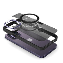 Заредете изображение във визуализатора на галерията – Tel Protect Magnetic Carbon Case for Iphone 13 Pro Black-purple
