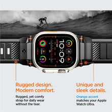 Заредете изображение във визуализатора на галерията – Spigen Rugged Band for Apple Watch 4/5/6/7/8/9/SE/Ultra 1/2 (42/44/45/49mm) - matte black
