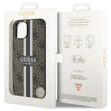 Заредете изображение във визуализатора на галерията – Guess GUHMP14MP4RPSW iPhone 14 Plus 6.7" brown/brown hardcase 4G Printed Stripes MagSafe
