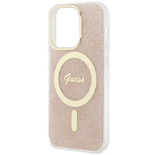 Заредете изображение във визуализатора на галерията – Original Case GUESS hardcase IML 4G MagSafe GUHMP15LH4STP for Iphone 15 Pro pink
