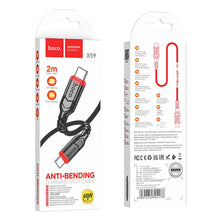 Заредете изображение във визуализатора на галерията – HOCO cable Type C to Typ C PD 60W VICTORY X59 2m black
