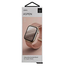 Заредете изображение във визуализатора на галерията – UNIQ pasek Aspen Apple Watch 40/38/41mm Series 4/5/6/7/8/SE/SE2 Braided różowy/grapefruit pink
