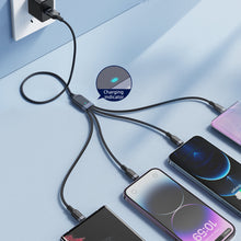Заредете изображение във визуализатора на галерията – 4in1 USB cable USB-A - USB-C / 2 x Lightning / Micro for charging and data transmission 1.2m Joyroom S-1T4018A18 - black
