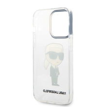 Заредете изображение във визуализатора на галерията – Original Pouch KARL LAGERFELD  Ikonik Karl Lagerfeld KLHCP14LHNIKTCT for Iphone 14 Pro transparent
