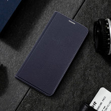 Заредете изображение във визуализатора на галерията – Dux Ducis Skin X2 case for Xiaomi Redmi Note 12 Pro+ flip cover wallet stand blue
