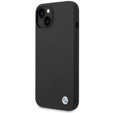 Заредете изображение във визуализатора на галерията – BMW Silicone Metal Logo case for iPhone 15 / 14 / 13 - black
