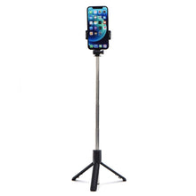 Заредете изображение във визуализатора на галерията – Combo selfie stick with tripod and remote control bluetooth black R1
