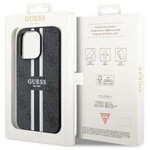 Заредете изображение във визуализатора на галерията – Guess GUHMP14LP4RPSK iPhone 14 Pro 6.1" black/black hardcase 4G Printed Stripes MagSafe
