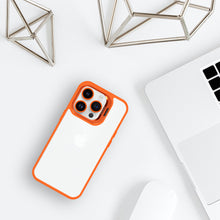 Заредете изображение във визуализатора на галерията – Tel Protect Kickstand case + camera glass (lens) for Iphone 15 Pro orange
