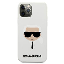 Заредете изображение във визуализатора на галерията – Karl Lagerfeld KLHCP12MSLKHWH iPhone 12/12 Pro 6,1" biały/white hardcase Silicone Karl`s Head
