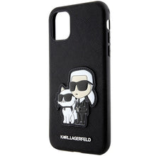 Заредете изображение във визуализатора на галерията – Original Pouch KARL LAGERFELD Saffiano Karl &amp; Choupette KLHCN61SANKCPK for Iphone 11/ Xr Black
