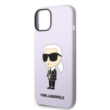 Заредете изображение във визуализатора на галерията – Karl Lagerfeld KLHCP14SSNIKBCU iPhone 14 6.1" hardcase purple/purple Silicone Ikonik
