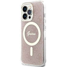 Заредете изображение във визуализатора на галерията – Original Case GUESS hardcase 4G MagSafe GUHMP13LH4STP for Iphone 13 Pro pink
