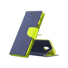 Заредете изображение във визуализатора на галерията – Fancy калъф тип книга за samsung j6 2018 тъмносин - лайм - TopMag
