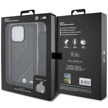 Заредете изображение във визуализатора на галерията – BMW M Edition Carbon Stripe &amp; Strap case for iPhone 15 Pro Max - black
