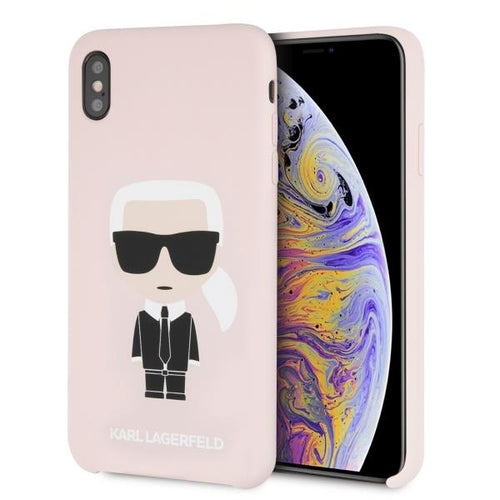 Karl Lagerfeld KLHCI65SLFKPI iPhone Xs Max hardcase jasnoróżowy/light pink Silicone Iconic