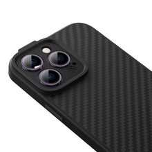 Заредете изображение във визуализатора на галерията – Armored case for iPhone 14 Pro compatible with MagSafe Baseus Synthetic Fiber tempered glass - black
