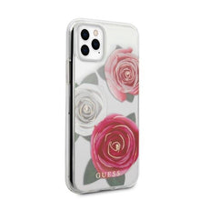 Заредете изображение във визуализатора на галерията – Guess GUHCN58ROSTRT iPhone 11 Pro transparent hardcase Flower Desire Pink &amp; White Rose

