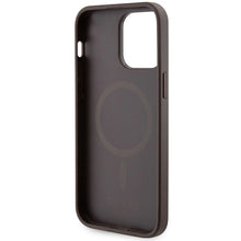 Заредете изображение във визуализатора на галерията – Guess 4G Printed Stripes MagSafe case for iPhone 15 Pro Max - brown
