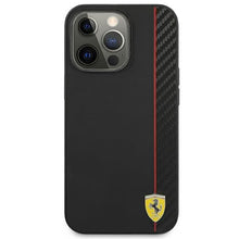 Заредете изображение във визуализатора на галерията – Ferrari FESAXHCP13LBK iPhone 13 Pro/13 6.1" black/black hardcase On Track Carbon Stripe
