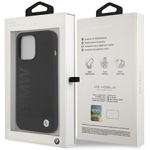 Заредете изображение във визуализатора на галерията – Case BMW BMHCP13LSLBLBK iPhone 13 Pro / 13 6.1" black/black hardcase Silicone Signature Logo
