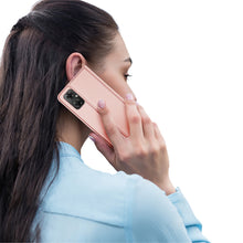 Заредете изображение във визуализатора на галерията – Dux Ducis Skin Pro Case For Xiaomi Redmi Note 11E /Redmi 10 5G / Redmi 10 Prime+ 5G / Poco M4 5G Cover Flip Card Wallet Stand Pink
