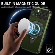 Заредете изображение във визуализатора на галерията – Tel Protect Armor Magsafe Metal Ring Case for Iphone 13 green
