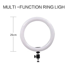 Заредете изображение във визуализатора на галерията – Ring lamp 26cm diameter + tripod 1,6m
