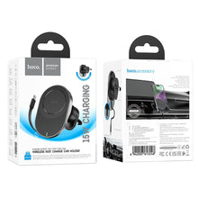Заредете изображение във визуализатора на галерията – HOCO car holder to air vent with wilress charging support MagSafe HW12 black
