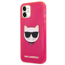 Заредете изображение във визуализатора на галерията – Karl Lagerfeld KLHCP12SCHTRP iPhone 12 mini 5,4" różowy/pink hardcase Glitter Choupette Fluo

