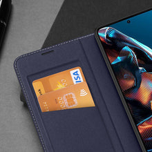 Заредете изображение във визуализатора на галерията – Dux Ducis Skin X2 Case For Xiaomi Redmi Note 12 Pro / Poco X5 Pro 5G Cover Flip Wallet Stand Blue
