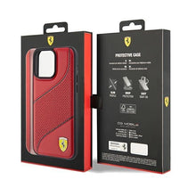 Заредете изображение във визуализатора на галерията – Ferrari Perforated Waves Metal Logo case for iPhone 15 Pro Max - red
