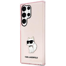 Заредете изображение във визуализатора на галерията – Karl Lagerfeld KLHCS23LHNCHTCP S23 Ultra S918 pink/pink hardcase Ikonik Choupette
