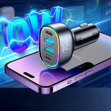 Заредете изображение във визуализатора на галерията – Joyroom car charger 70W with 4 ports: 2 x USB C, 2 x USB black (JR-CL29)
