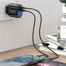 Заредете изображение във визуализатора на галерията – Wozinsky WWCUAB 48W 4x USB-A QC wall charger - black
