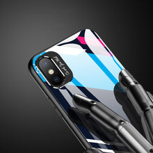 Заредете изображение във визуализатора на галерията – Color Glass Case Durable Cover with Tempered Glass Back and camera cover iPhone XS / iPhone X pattern 1
