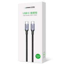 Заредете изображение във визуализатора на галерията – Ugreen cable USB Type C - USB Type C Power Delivery 100W Quick Charge FCP 5A 3m gray cable (90120 US316)
