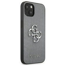 Заредете изображение във визуализатора на галерията – Guess GUHCP13MSA4GSGR iPhone 13 6,1" szary/grey hardcase Saffiano 4G Metal Logo
