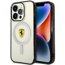 Заредете изображение във визуализатора на галерията – Ferrari FEHMP14LURKT iPhone 14 Pro 6.1" clear/transparent hardcase Outline Magsafe
