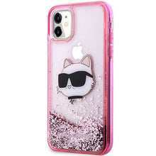 Заредете изображение във визуализатора на галерията – Karl Lagerfeld KLHCN61LNCHCP iPhone 11/ XR pink/pink hardcase Glitter Choupette Head

