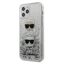 Заредете изображение във визуализатора на галерията – Karl Lagerfeld KLHCP12LKCGLSL iPhone 12 Pro Max 6,7" srebrny/silver hardcase Liquid Glitter Karl&amp;Choupette
