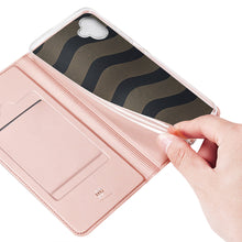 Заредете изображение във визуализатора на галерията – Dux Ducis Skin Pro Case for Samsung Galaxy A04e Flip Card Wallet Stand Pink

