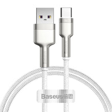 Заредете изображение във визуализатора на галерията – Baseus Cable Cafule Metal - USB to Type C - 66W 1 metre (CAKF000102) white
