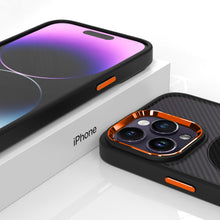 Заредете изображение във визуализатора на галерията – Tel Protect Magnetic Carbon Case for Iphone 14 Pro Max Black-orange
